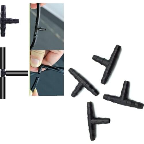 20PCS plastic 4/7mm hose connector dripper positive tee 1/4 inch hose connector connector hose outdoor irrigation tool connector