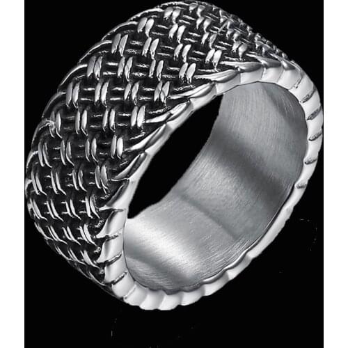 2021 New Fashion Chunky Mens Signet Ring 316 Stainless Steel Retro Vintage Mens Ring Jewelry Gifts