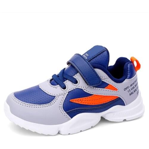 2021 Spring and Autumn Leather Children Sport Shoes Lightweight Boys Kids Running Shoes Fashion Girl Waterproof Non-slip Casual