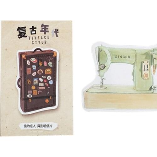 30pcs/lot Creative Cartoon Old age Electrical Paper Gratitude Greeting Cards Vintage Message Book Hold Page Makers Office School