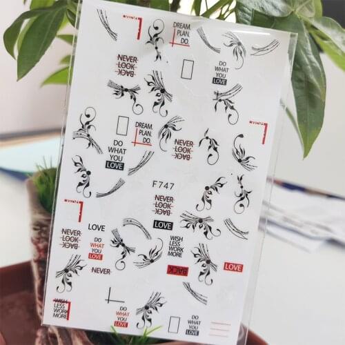 3D Nail Sticker Line Stripe Letter Flowers Stickers for Nails Self-Adhesive Design Stickers for Manicure Nail Art Decoration