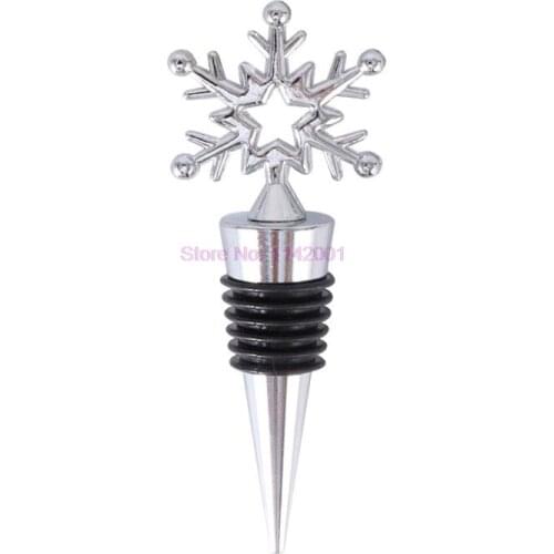 50pcs Zinc Alloy Wine Stopper Cork Snowflake Bottle Plug Beverage Stoppers For Bar Christmas Party Kitchen Tool