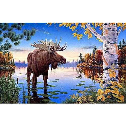 5D Full Square/Round Diamond Painting Animal Scenery Cross Stitch DIY Diamond Embroidery Full Mosaic Rhinestones Home Decor Gift