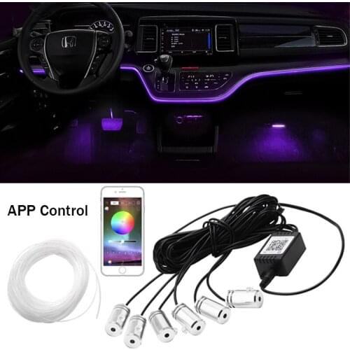 8M RGB fiber optic atmosphere lamps Car Interior ambient light decorative board door Remote Control or Application Control