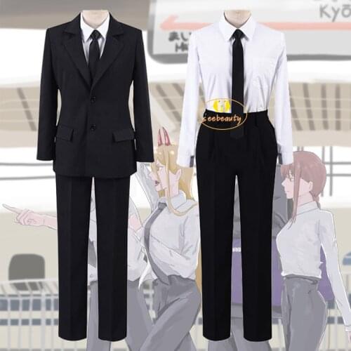Anime Chainsaw Man Devil Hunters Uniform Kobeni Higashiyama Makima Cosplay Costume Power Denji Aki Black Outfit Men Women