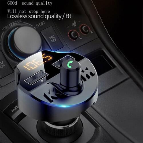 Bluetooth-Compatible 5.0 Car Fm Transmitter Car Mp3 Player Modulator Adapter Battery Voltage TF Card Hands-free Dual USB Charger