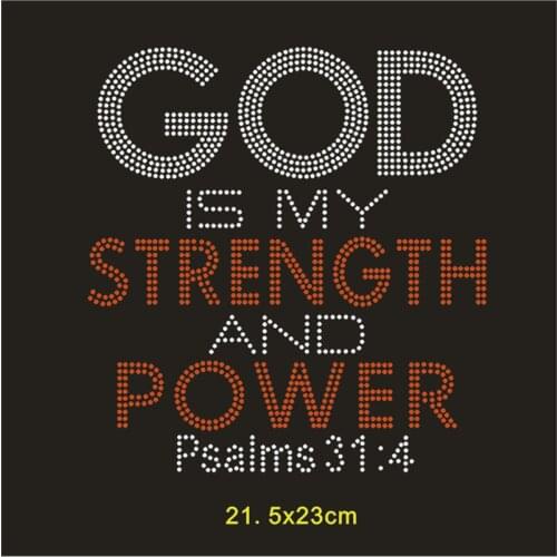 God Letters Hotfix Crystal Strass Garment Rhinestone Heat Transfer Designs 2Pcs T-Shirt Iron On Letters Transfert Thermocollants