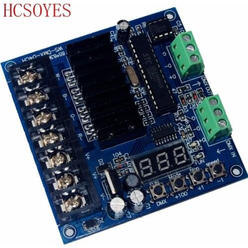 DC5V-24V 4CH Channel DMX512 console LED Decoder, Digital display RGB Controller, Dimmer, Drive For RGBW LED strip lamp