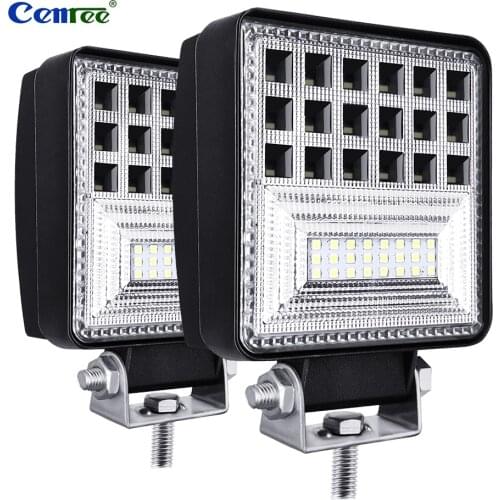 126W 30mm 4 LED Work Light Bar Flood Spot Beam Offroad Car Truck Daylight High beam Lamp Cross-country For SUV Driving Fog Bulb