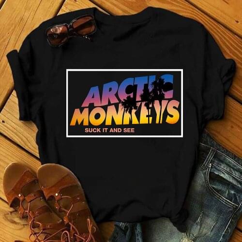 Arctic Monkeys T-shirt womens summer fashion short-sleeved T-shirt top rock band summer casual short-sleeved Hrajuku T-shirt