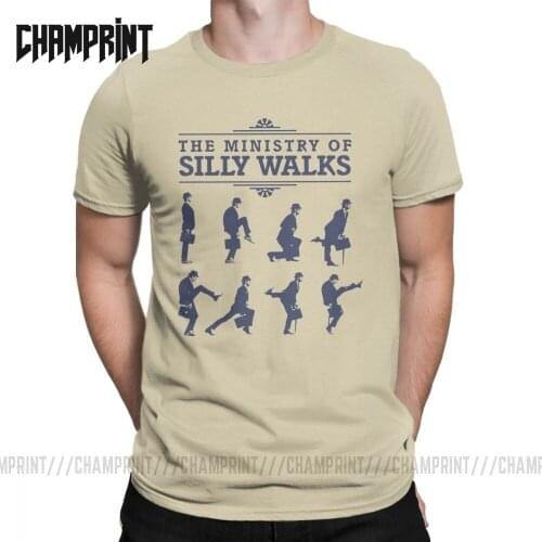 Mens T-Shirt The Ministry Of Silly Walks Vintage 100% Cotton Tees Short Sleeve Monty Pythons Flying Circus T Shirt