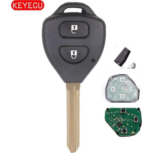 Keyecu New Uncut Remote Key Fob 2 Button 315MHz 4D67 Chip for Toyota Corolla RAV4 Hiace Car Key