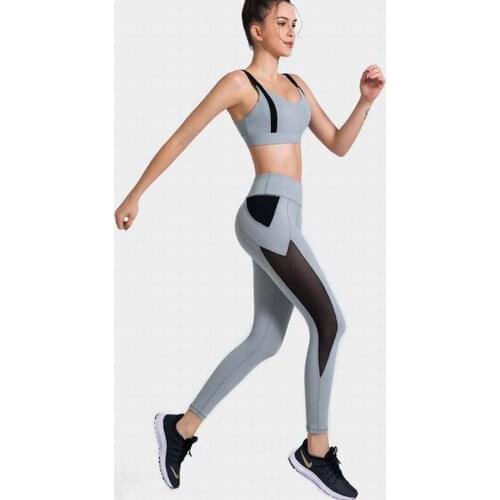 2020 New Tummy Control Yoga Set Women Seamless Leggings Fitness Gym Tights Push Up Sports Leggings High Waist Workout Sportswear