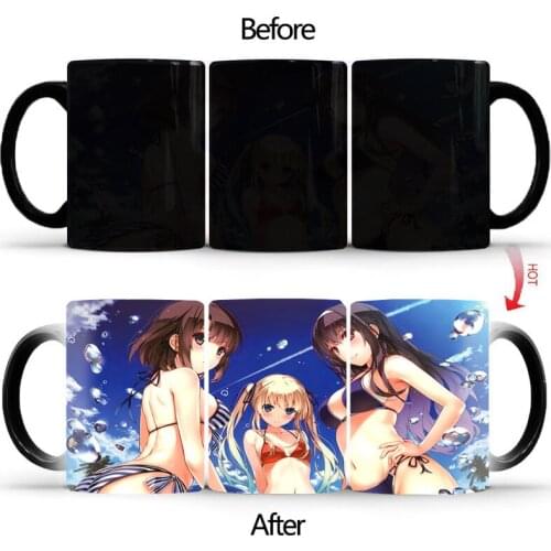 Bikini girls Color Changing mug Ceramic Coffee Cup Magic Couple Mug Funny Gift for Her Him Mugs Milk Cups Friend BSKT-045