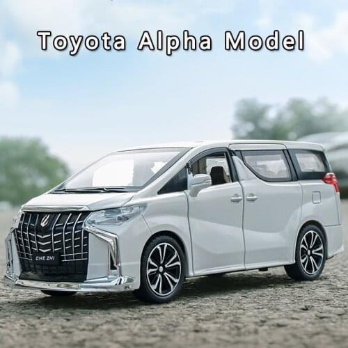 New 1:24 Toyota Alpha Alloy Car Model Simulation Sound And Light Pull Back Car Business Nanny Car Car Model Boy Collection Gift