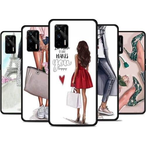 Fashion High Heels Girl For Realme 8 GT Neo Flash Edition Explorer Master Q3 Pro Narzo30 C21 C20 C11 C20A C21Y Phone Case
