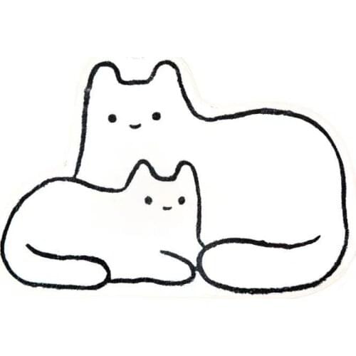 Cartoon Stick Figure Geometry Cat Shaped Floor Mat Carpet Bathroom Water Absorption Doormat Living Room Bedroom Non-Slip Rug