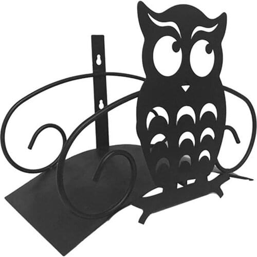 Wall Mounted Metal Cartoon Owl Garden Hose Holder Decorative Water Hose Hanger Organizer Wall Mount For Outside Garden Yard