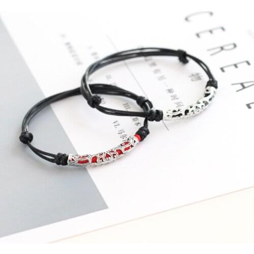 New Arrival Original Design Handmade Alloy Black Bracelet & Necklace Chinese Style Gift Antique Jewelry for Women Men Bracelets