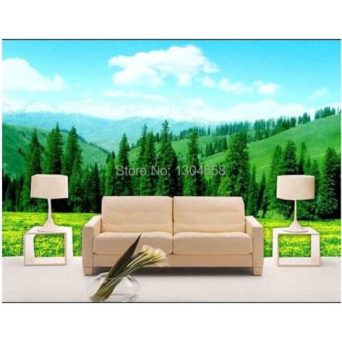 Custom Papel de parede wallpaper for the living room sofa backdrop wall paper vinyl wallpaper green forest