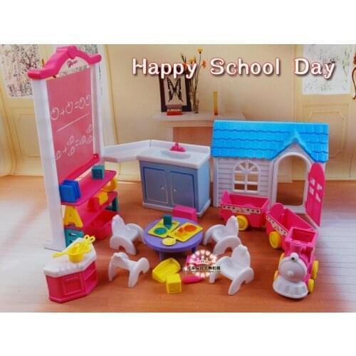 Original for princess barbie school kindergarten dream house furniture school desk set 1/6 bjd doll accessories toy gift