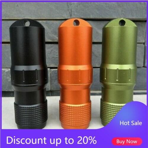 Outdoor Metal EDC Survival Waterproof Pill Match Case Box Container Bottle
