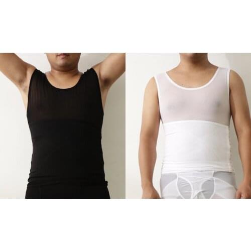 Mens Body Shaper Tummy Control Corset Vest Underwear Compression Shirt M-XL