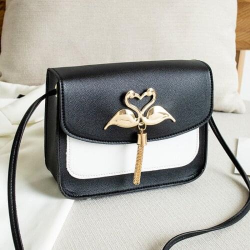 2020 Brand New Women Fashion Color Block Crossbody Bag Swan Shape Decoration Shoulder Bag for Ladies Small Handbag