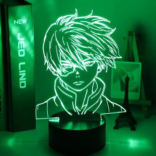 Anime My Hero Academia Shoto Todoroki Face Design Led Night Light Lamp for Kids Child Boys Bedroom Decor Acrylic Table Lamp Gift