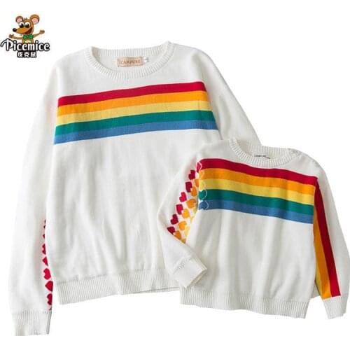 Family Clothing Thin Mother Daughte Sweaters Family Matching Outfits 2020 Autumn Winter Women Girls Sweatears Family Look