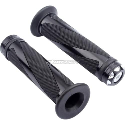 Handlebar Grips Universal Fits for Motorcycles Honda Suzuki Yamaha Kawasaki with 7/8 inch Left Grip and 1 inch Right Grip Black