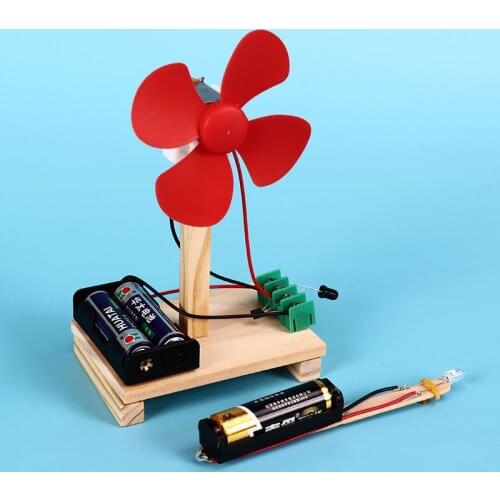 Science and technology electric windmill environmentally friendly handmade materials homemade infrared remote control small fan