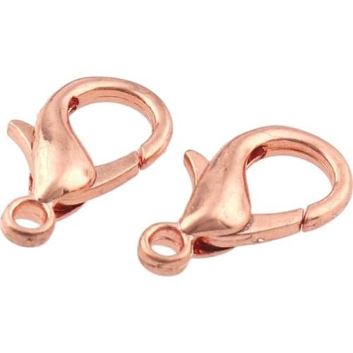 100pcs/lot Alloy Lobster clasp Hooks Rose Gold Jewelry Findings DIY Making Necklace bracelet Buckle Jewelry Accessories