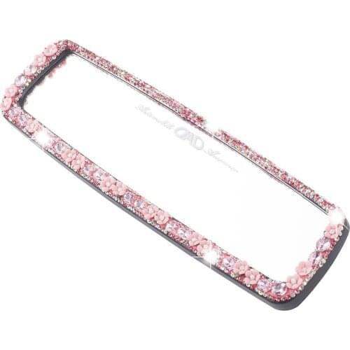 Car Interior Mirror Car Rearview Mirror Bling Rhinestones Decoration Mirrors for Safe Driving
