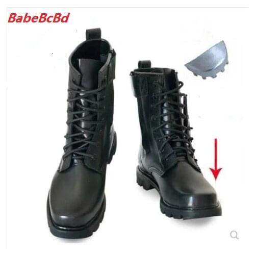 Winter and autumn men woollen boot male commando single thickened warm high top Martin steel-tipped cotton combat boot