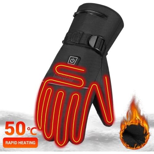 Winter MTB Cycling Bicycle Bike Ski Heated Gloves Battery Powered Touch Screen Water-resistant Camping Motorcycle Gloves