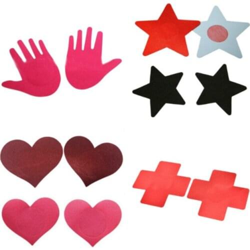 1 Pair Chest Breast Petals Heart Shape Adhesive Nipple Covers Breasts Petals and Sticker