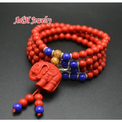 10pcs Mixed Style Fashion Women Multi-layers Cuff Bracelets 6mm Red Cinnabar 108 Beads Prayer Mala Bangles Charms Necklace