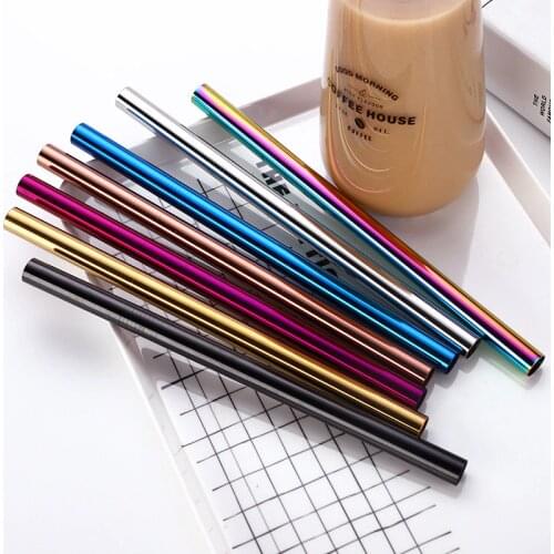 215*12mm Reusable Metal Straws Eco-friendly Stainless Steel Hot Drinking Straw Party Straws for Luxury Wedding Bar Accessories