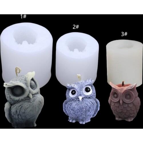 3D Owl Aromatherapy Candle Silicone Mold Handmade DIY Silicone Mold for Fondant Candle Making Kit Cake Decoration Resin Mold