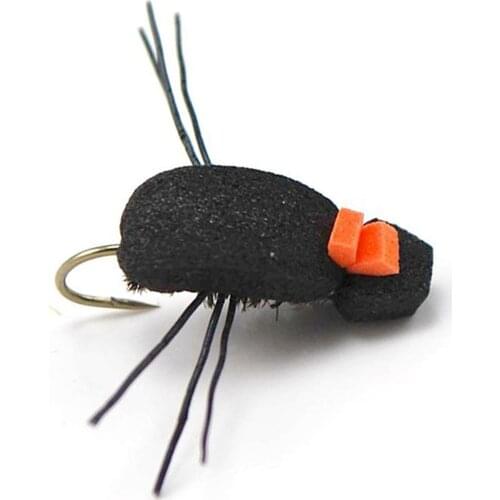 6pcs Aventik Hi-Vis Foam Black Flies Dry Trout Caddis Fly Fishing Flies Various Size