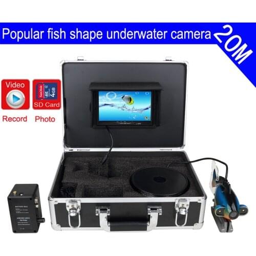 7 inch Monitor 20M Cable Fish Finder Underwater Fishing Camera Kit With Video Recording Function 2Pcs White LED Lights