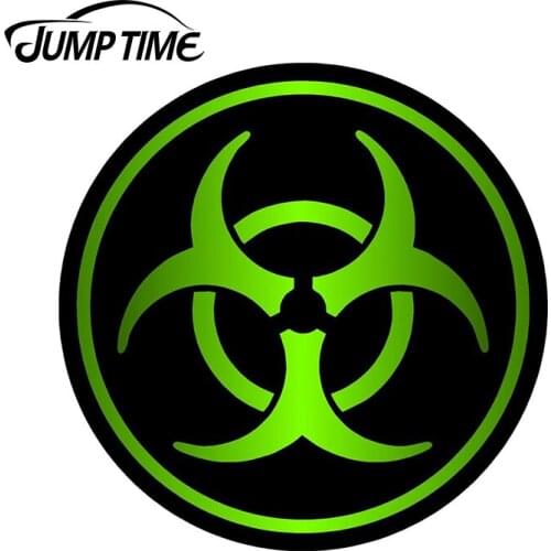 JumpTime 13cm x 13cm Car-styling ZOMBIE Bio Hazard Decal Retro-reflective Car Stickers Bike Motorcycle Bumper Rear Windshield