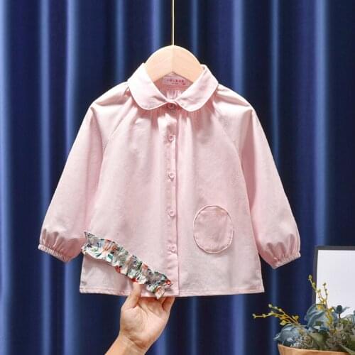 1-6 Years Blouses New Spring Autumn Toddler Kids Girls Shirt Long Sleeve Floral Lace Children Girl Tops Blouse Kids Clothes