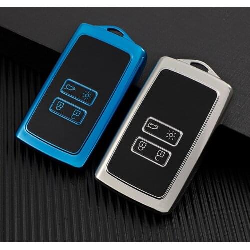 TPU Car Key Cover For Renault 2016 2017 Koleos Kadjar 4 Buttons Keyless Remote Fob Shell Case Keychain Holder Protector Bag