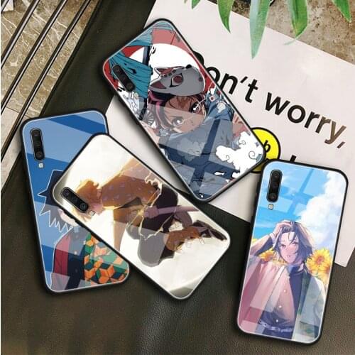 Demon slayer kimetsu no yaiba Tempered Glass Case For Samsung A10S A10E A20S A20E A30S A40 A50S A60 A70 A80 A90 A6 A7 A8 Shell