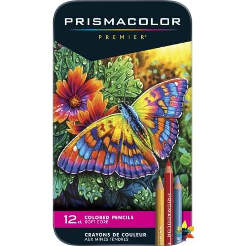 Prismacolor 3596T Premier Colored Pencils, Soft Core, 12 Count Made in Mexico Sanford Artist Drawing Pencil