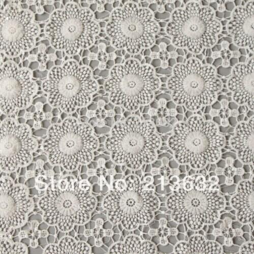 D po15 hot tulle White milk silk top grade water soluble embroidered cloth Full computer embroidery lace fabrics factory orders