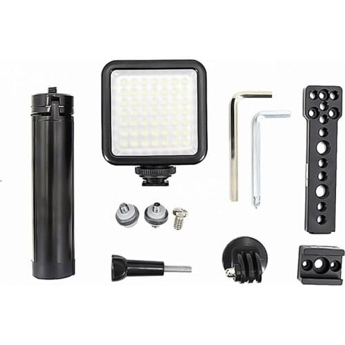 Camera Tripod Bracket Stand Mount with LED Extension Accessories Set for DJI OM 4/OSMO mobile3/mobile2