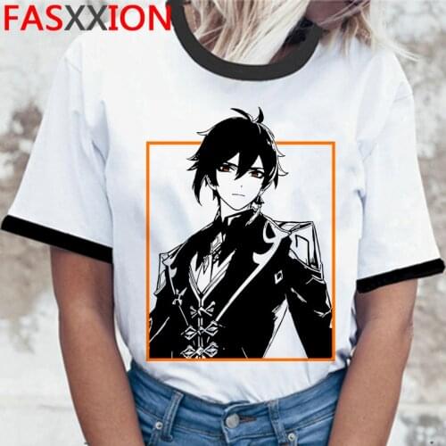 Genshin Impact summer top t-shirt men harajuku kawaii couple clothes kawaii print 2021 summer top aesthetic